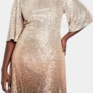 Old Navy Elegant Gold Sequin Dress